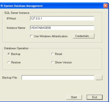 Figure 4-1: Vi-System Database Management 