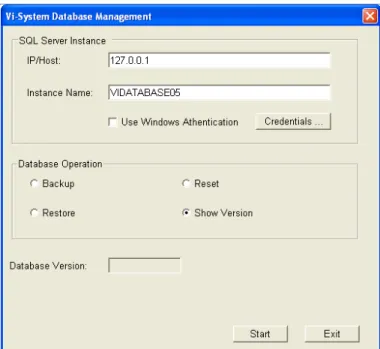 Figure 4-3: Database Management – Show Version 