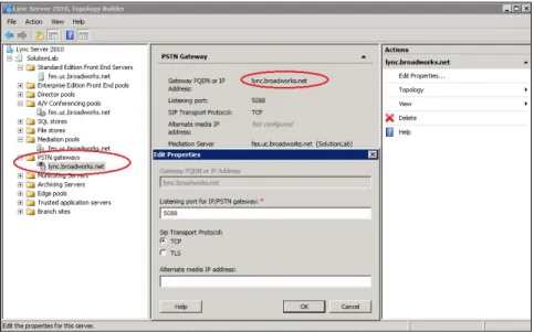 Figure 4  Microsoft Lync Server 2010 Configuration - Configure Mediation Server 