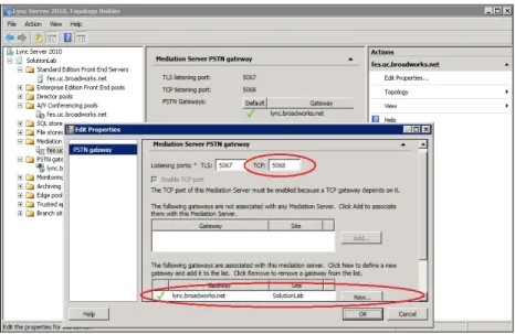 Figure 5  Microsoft Lync Server 2010 Configuration - Configure Mediation Server 