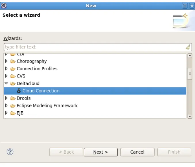 Figure 1.2. Opening the cloud connection wizard