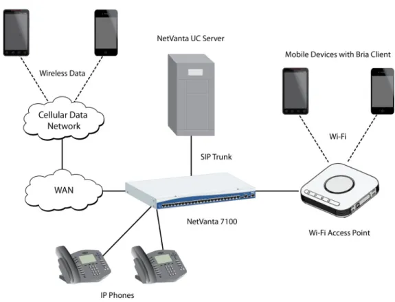 Figure 2.  SIP Mobility on a NetVanta BCS System