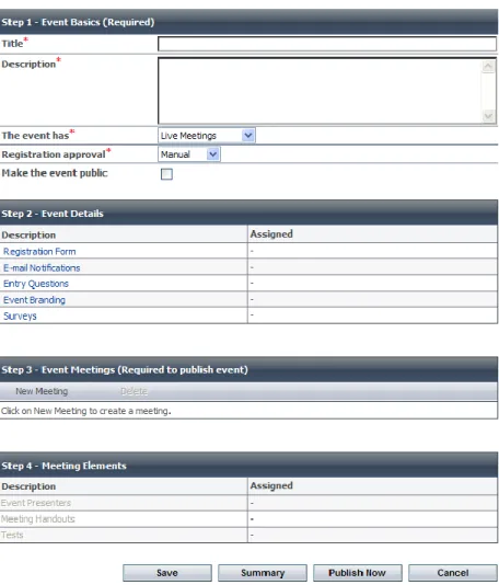 Figure 2.   The Create or Edit an Event page 