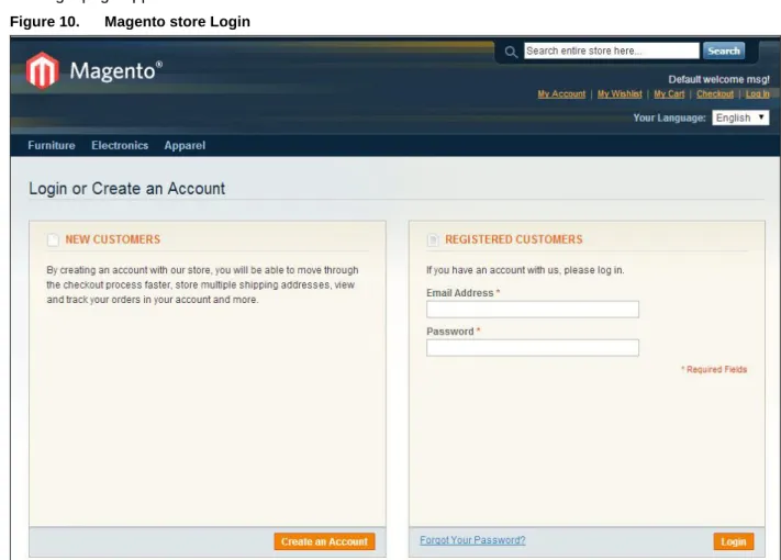 Figure 10.  Magento store Login 