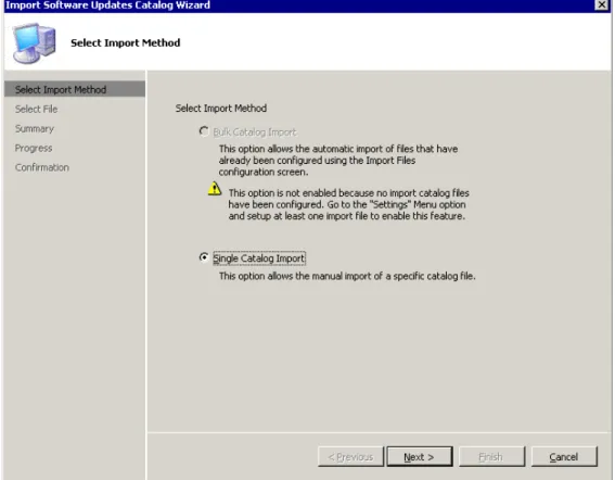 Figure 4: SCUP Select Import Method Dialog Box