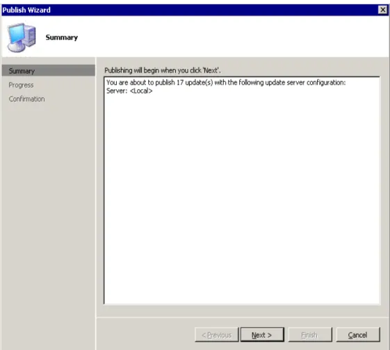 Figure 8: SCUP Publish to WSUS Server