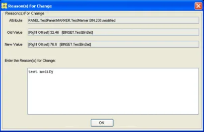 Figure 2-3  Reason(s) for Change: Modify Bin