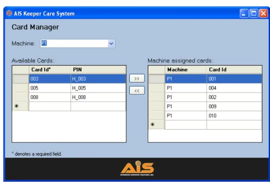 Figure 6. Card Manager Screen. 