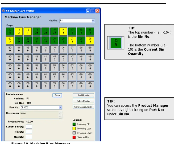 Figure 10. Machine Bins Manager. 