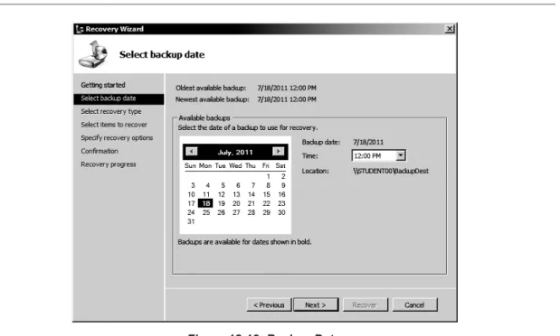 Figure 12-13: Backup Date 