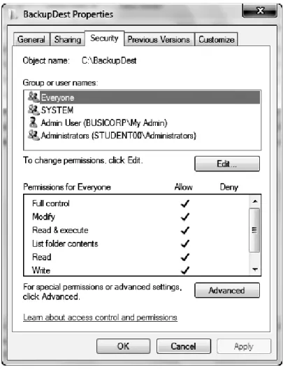 Figure 12-1: Configured permission 