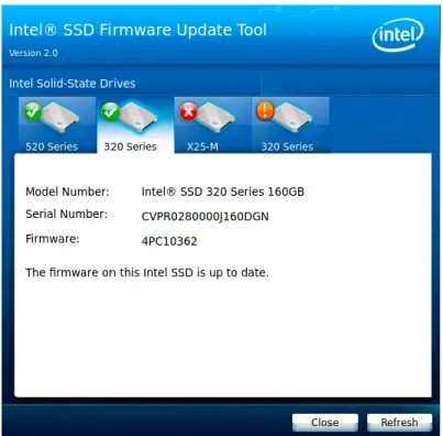 Figure 4.  Intel® SSD Firmware Update Tool Home Screen 