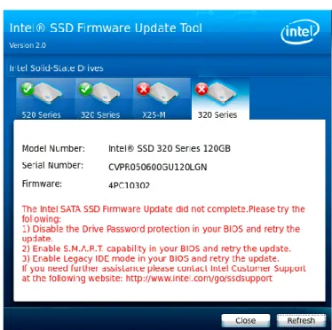 Figure 11.  Firmware Update Failure Message 