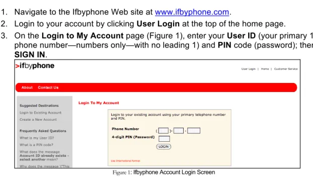 Figure 1: Ifbyphone Account Login Screen 
