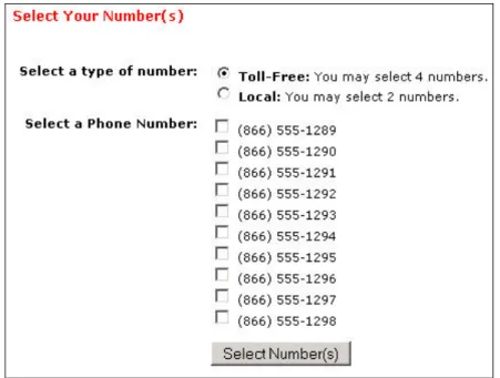 Figure 3: Selecting Additional phone numbers 