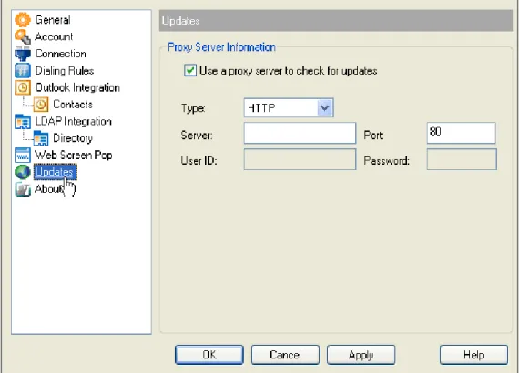 Figure 6  Options Dialog – Update Page 