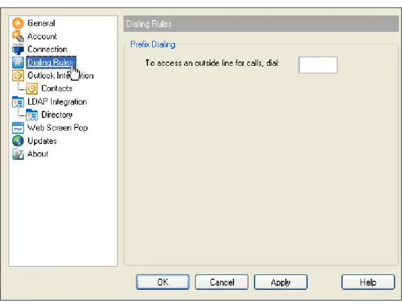 Figure 71  Options Dialog – Dialing Rules Page