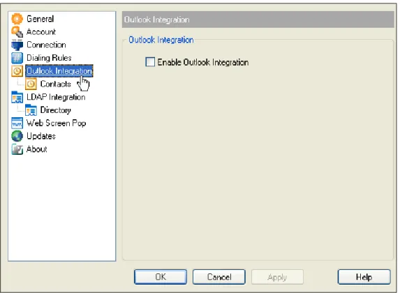 Figure 72  Options Dialog – Outlook Integration Page 