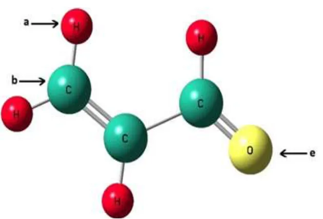 Figure 1. The adsorption position of acrolein molecule on the surface of BPNTs