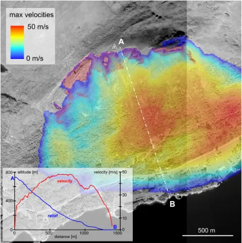 Fig. 10. Shear/normal stress ratio, using SLOPEMAP (G¨unther,2003), on J1 produced by the weight of the rock at the vertical of thepoint (̸= stress)