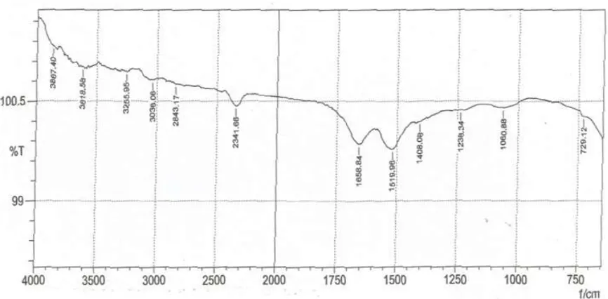 Figure 1. FT-IR spectrum of hen egg membrane 
