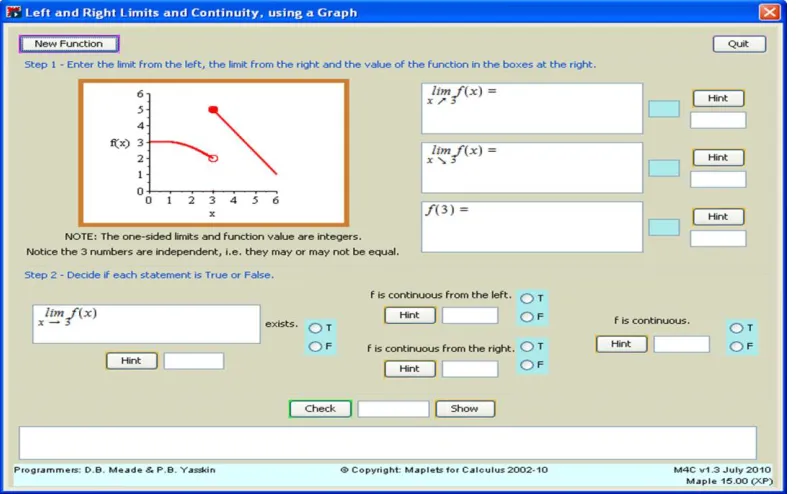Figure 3.1 Beginning screen shot of Continuity given a Graph Maplet.