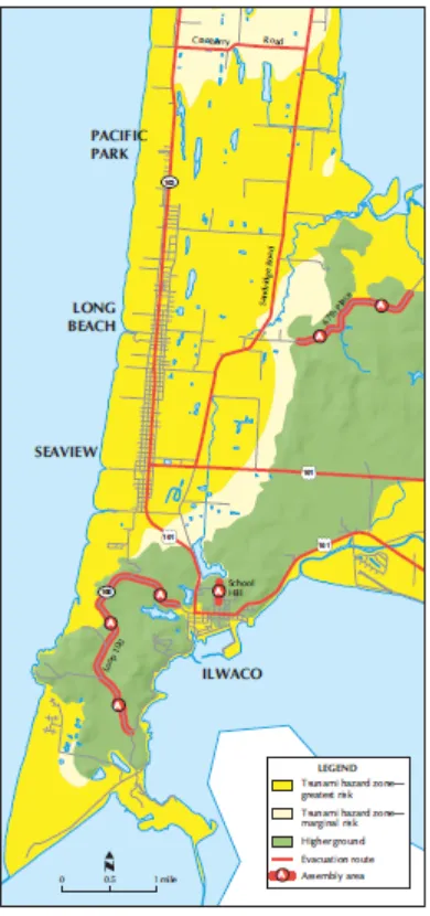 Figure 2 Excerpt from the tsunami evacuation map Clallam Bay, Clallam County, Washington