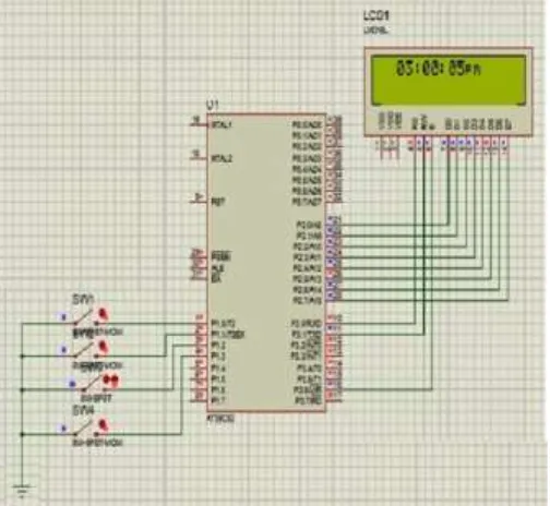 Fig 6. Implementation of Digital Clock on Breadboard.  