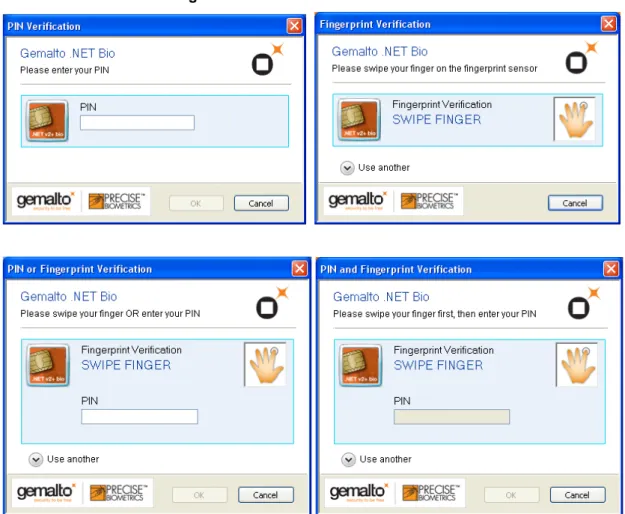 Figure 4: .NET Bio Verification Screens 