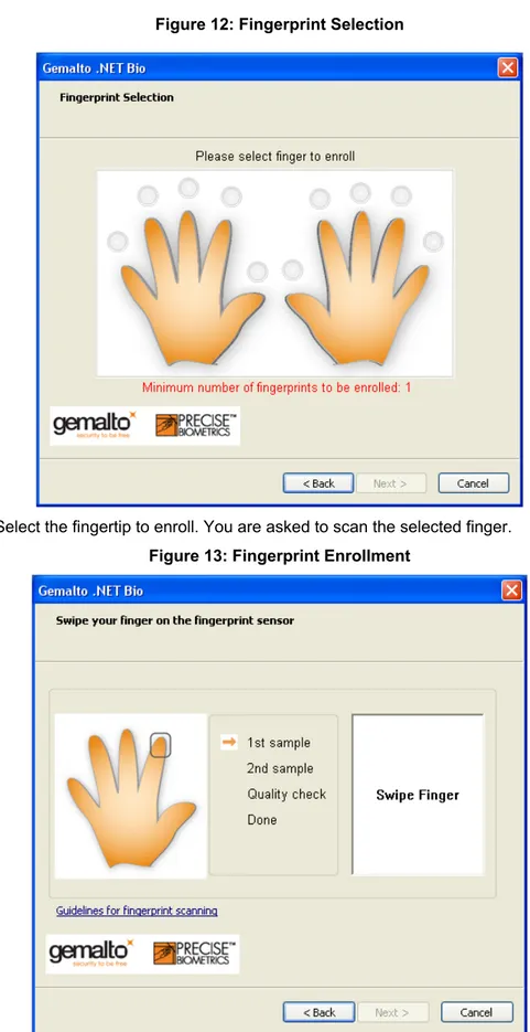 Figure 12: Fingerprint Selection 