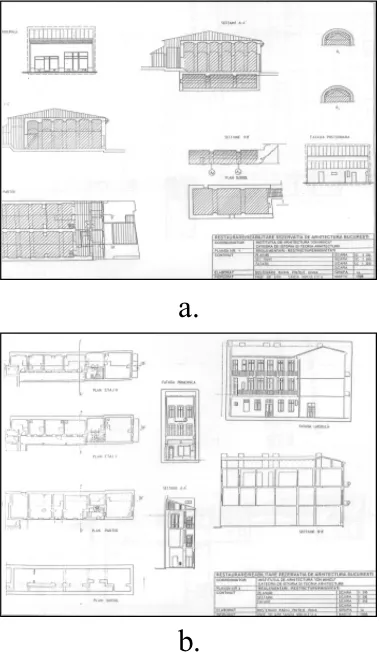 Fig. 5.Problems and opportunities at building level: (a) com-pleted survey form for a building rich in elements to be maintained(vaulted spaces); (b) completed survey form for a building with fewelements to be maintained (fac¸ade and staircase only).