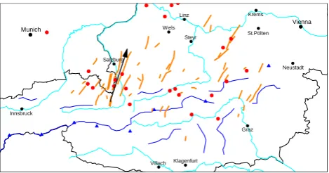 Fig. 9. As Fig. 8 but for ﬂow type “south west” with wind directionsat the 700 hPa-level between 225◦ and 247.5◦.