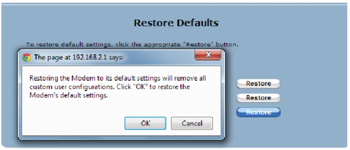 Figure 3 Factory Reset Confirmation 