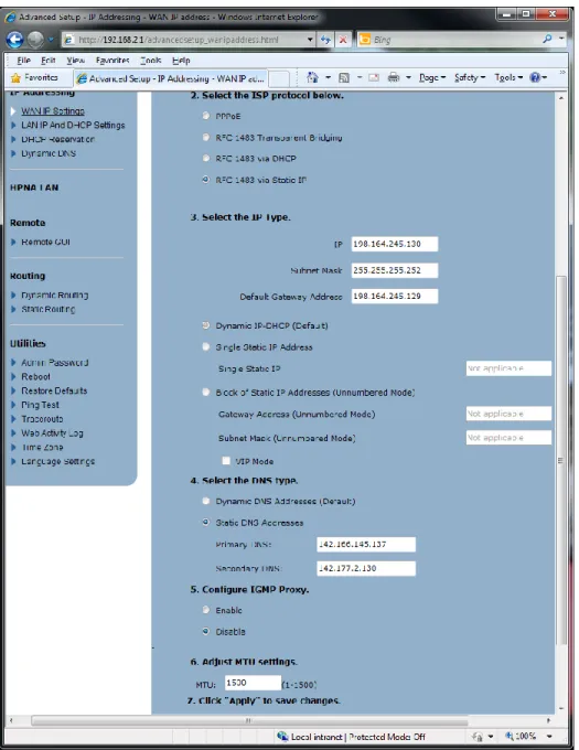 Figure 4 Static IP Configuration 