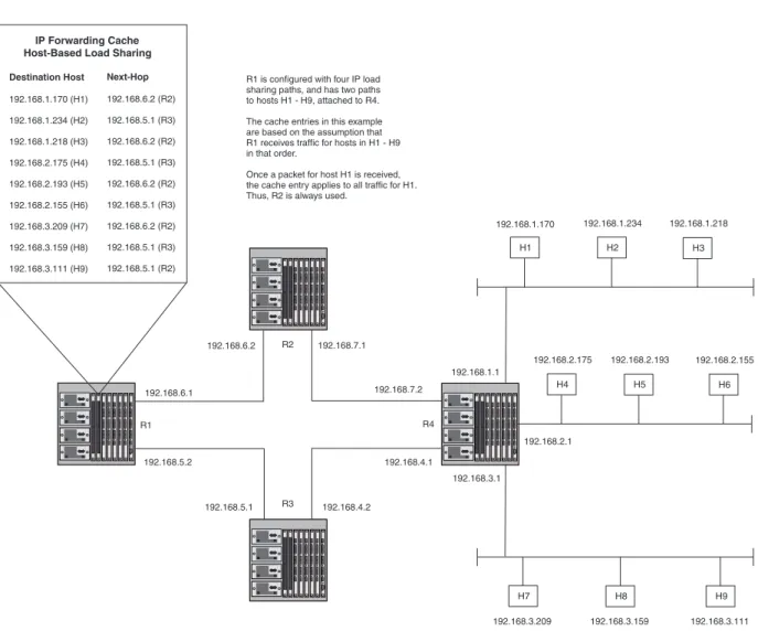 Figure 6.5  Host-based IP load sharing – basic example 