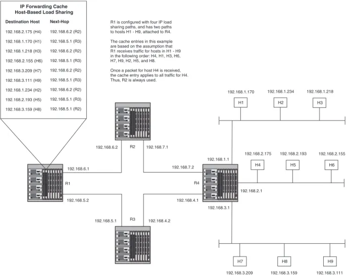 Figure 6.6  Host-based IP load sharing – additional example 