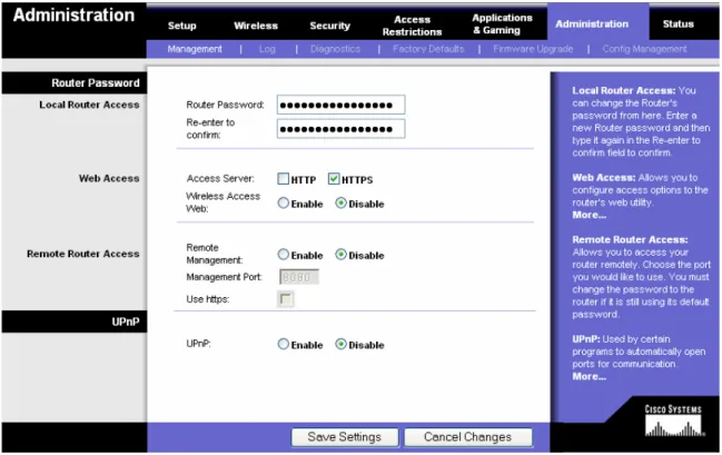 Figure 1 – Management  Screen 