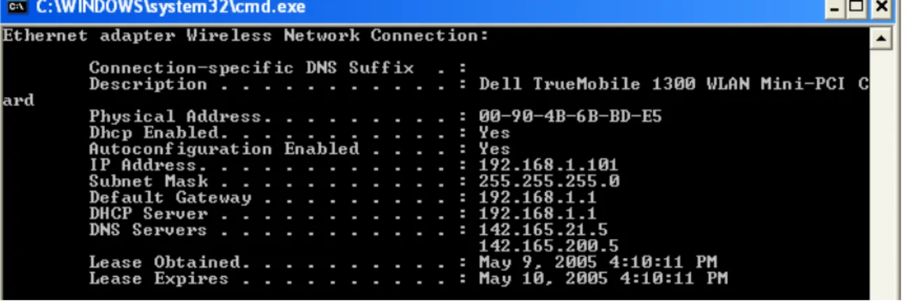 Figure 4 – ipconfig /all output 