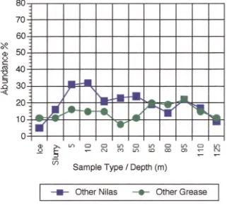 Figure 3.6 Distribution of other species at Nilas and Grease ice sample sites. 'Other' refers to all species not represented in the previous 4 diagrams