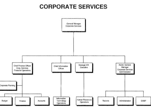 Figure 4.2: Corporate Services Organisational Chart, adapted from DSD 