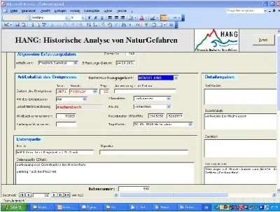 Fig. 6. HANG data base (HDB) sheet 510 of the 1901 event of the Gemsbach.