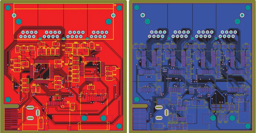 Figure 3.14 shows the PCB layout of the main board and Figure 3.15 shows the JTAG