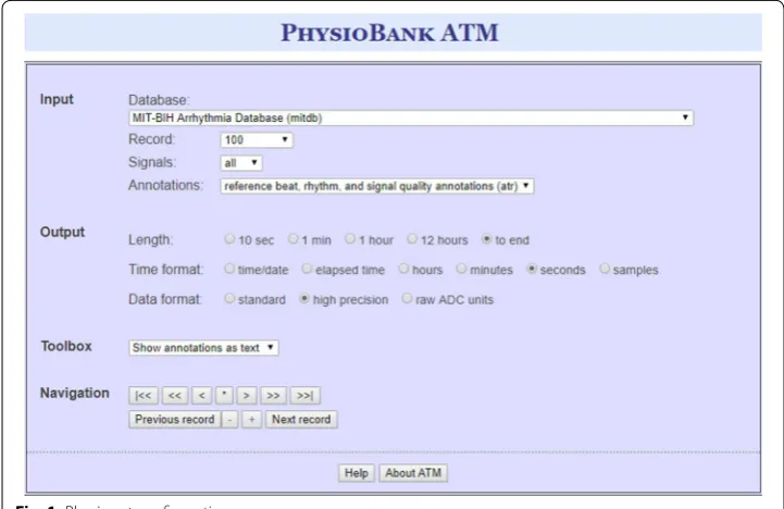 Fig. 1 Physionet configuration