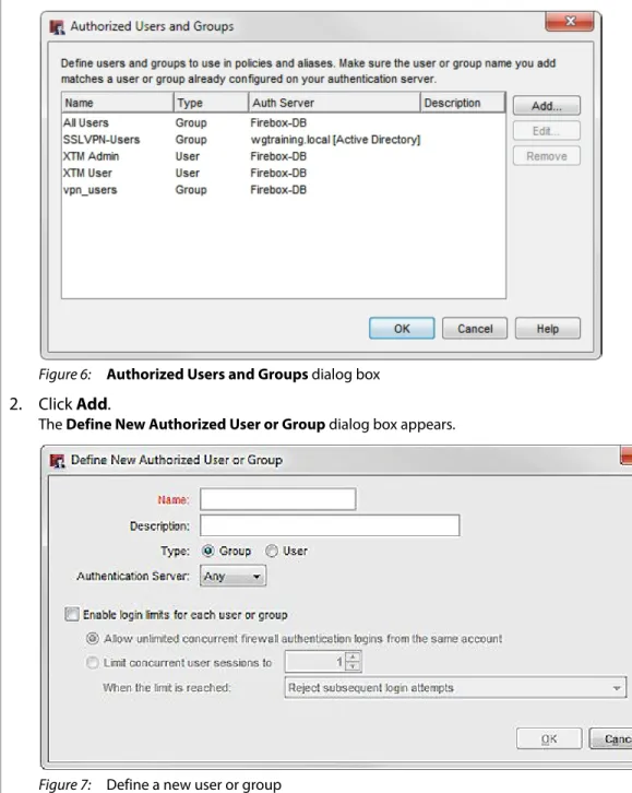 Figure 7: Define a new user or group