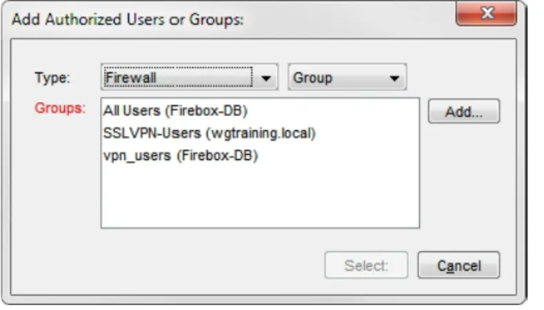 Figure 13: Select a user or group to add to the policy