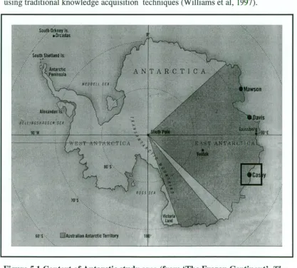 Figure 5.1 Context of Antarctic study area (from 'The Frozen Continent', The th 