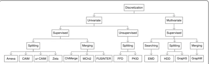 Fig. 10 Discretization categories. The categories of discretization methods of 13 discretization algorithms