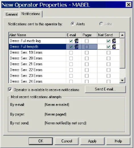 Figure 10. Setting up notifications. 