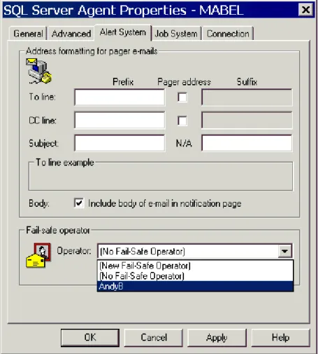 Figure 6. Configuring pagers and setting up a fail safe operator. 