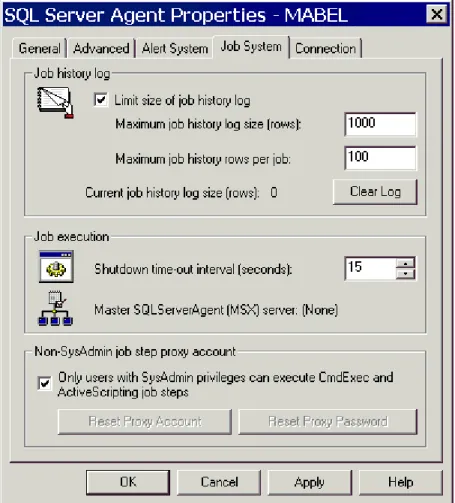 Figure 7. Setting up job system properties. 